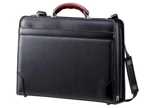 【豊岡鞄 三宅初治商店 MH5500 ブラック】木手大割れダレスバッグ